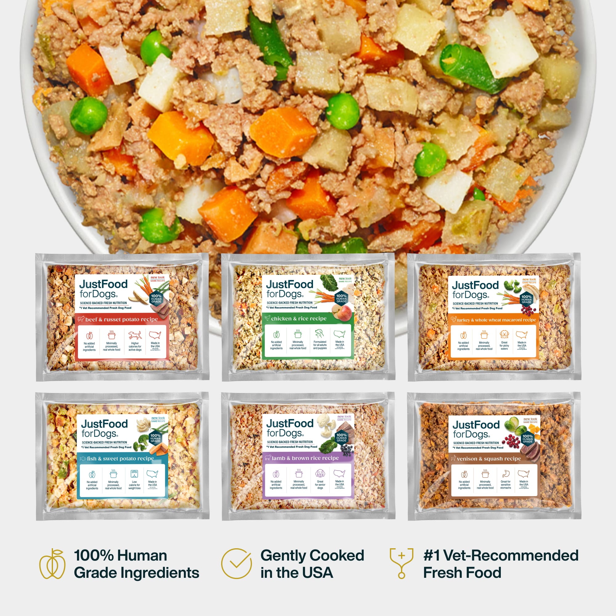 Premium Fresh Dog Food Sample Pack - 6 Recipes – JustFoodForDogs