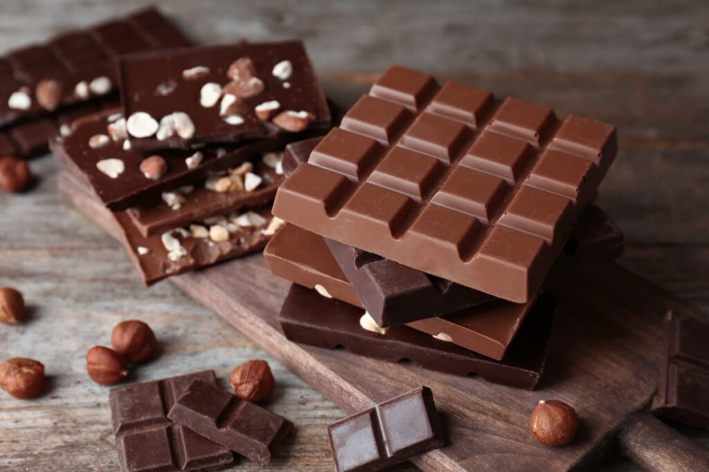 array of chocolate bars