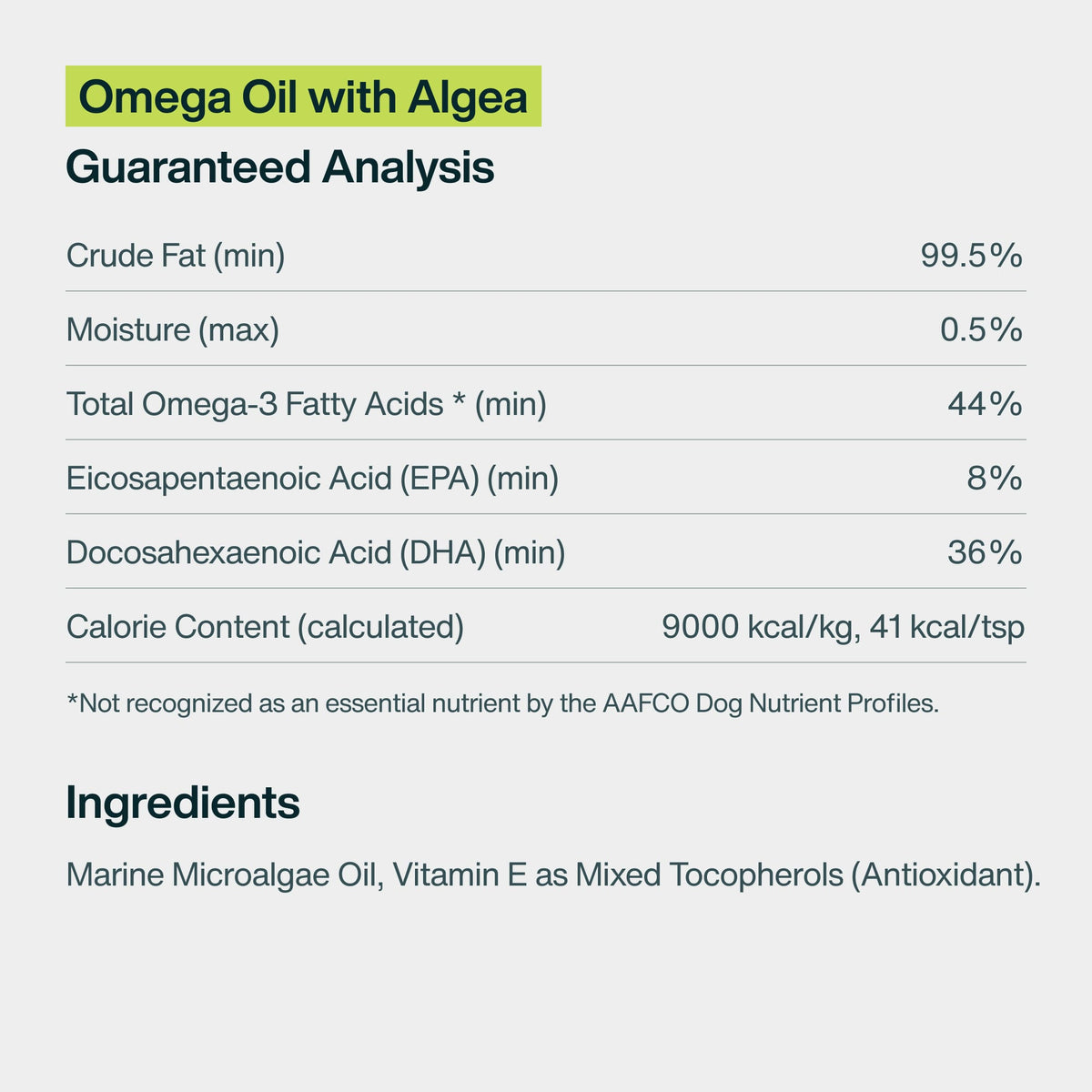 Omega Oil with Algae
